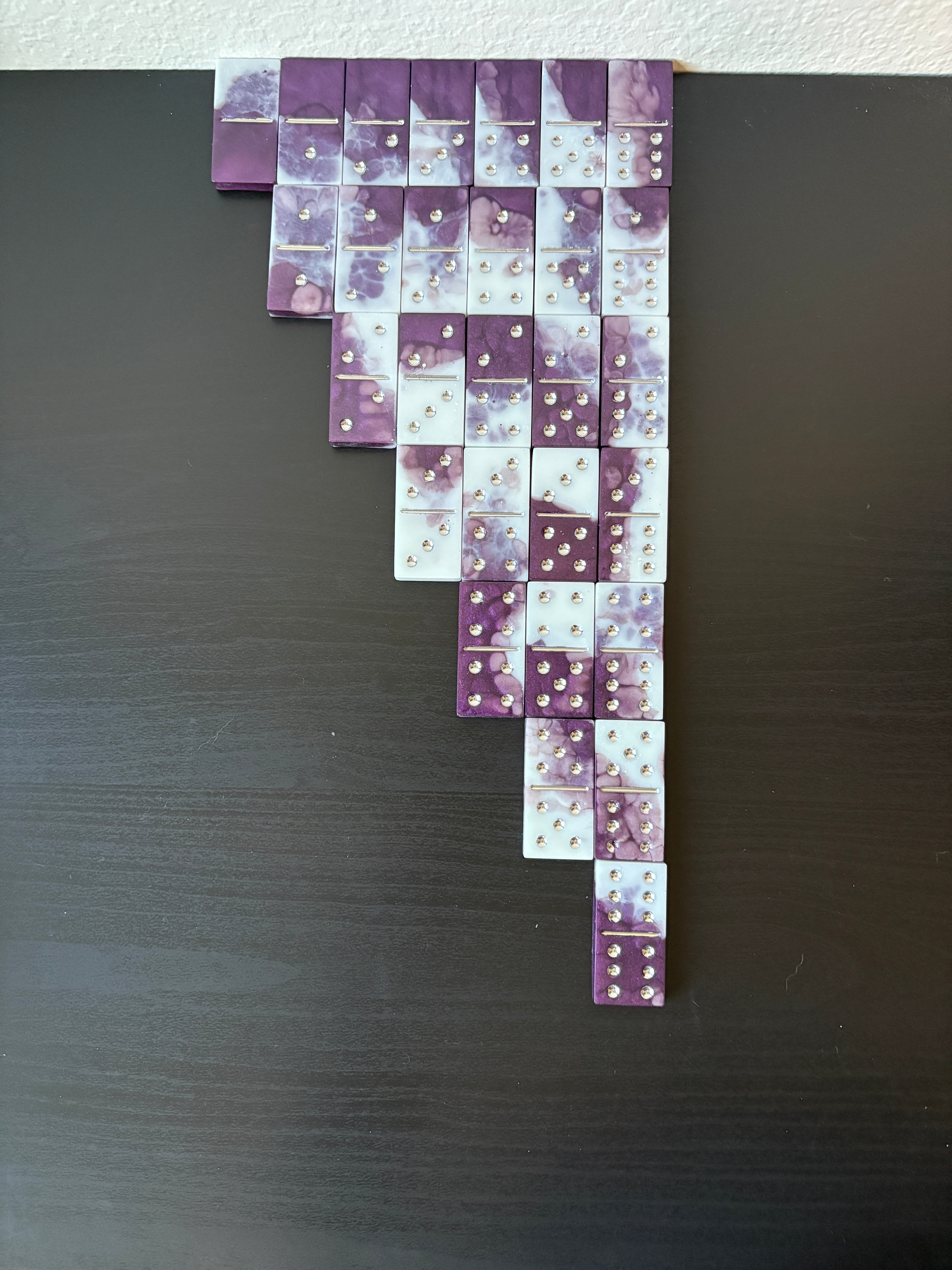 Purple & White Domino Set