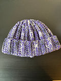 Purple, Grey & White Chunky Beanie