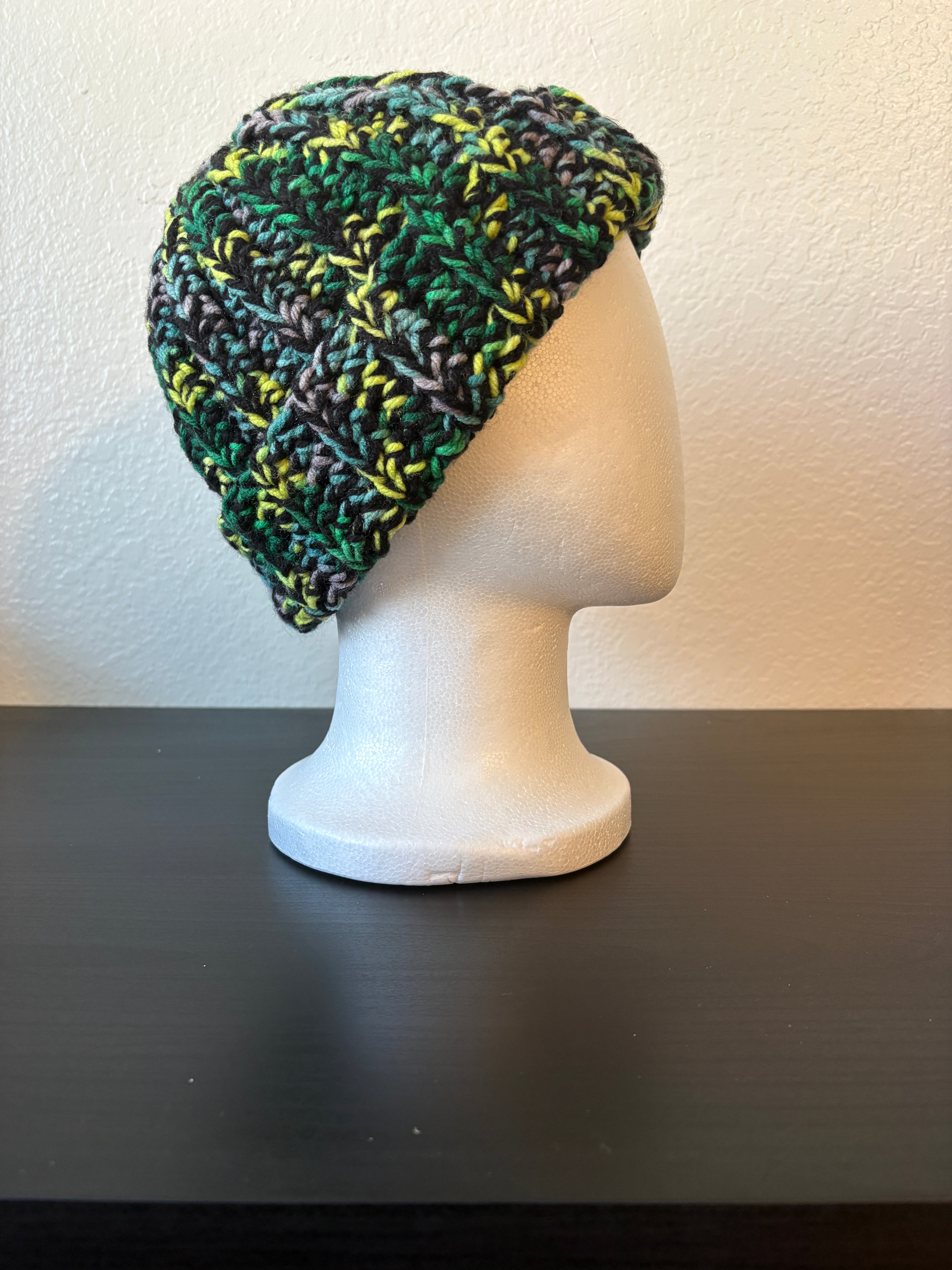 Double-Stranded Beanie - Green Multi