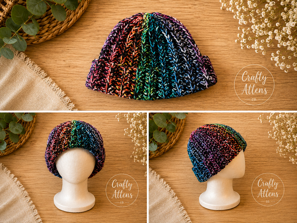 Double-Stranded Beanie - Rainbow