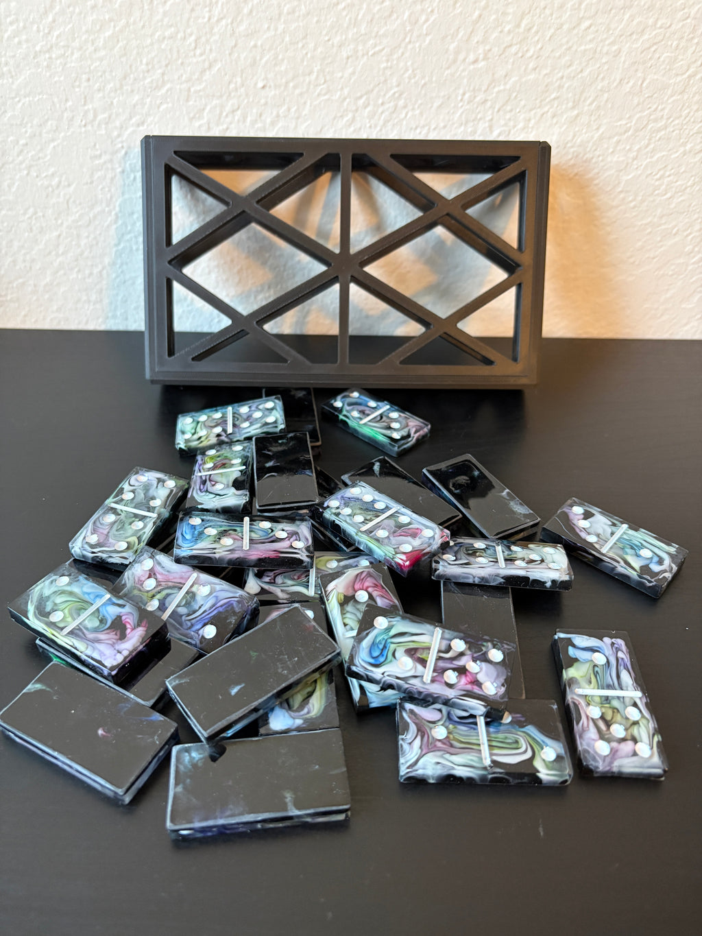 Rainbow Domino Set with Black Backing
