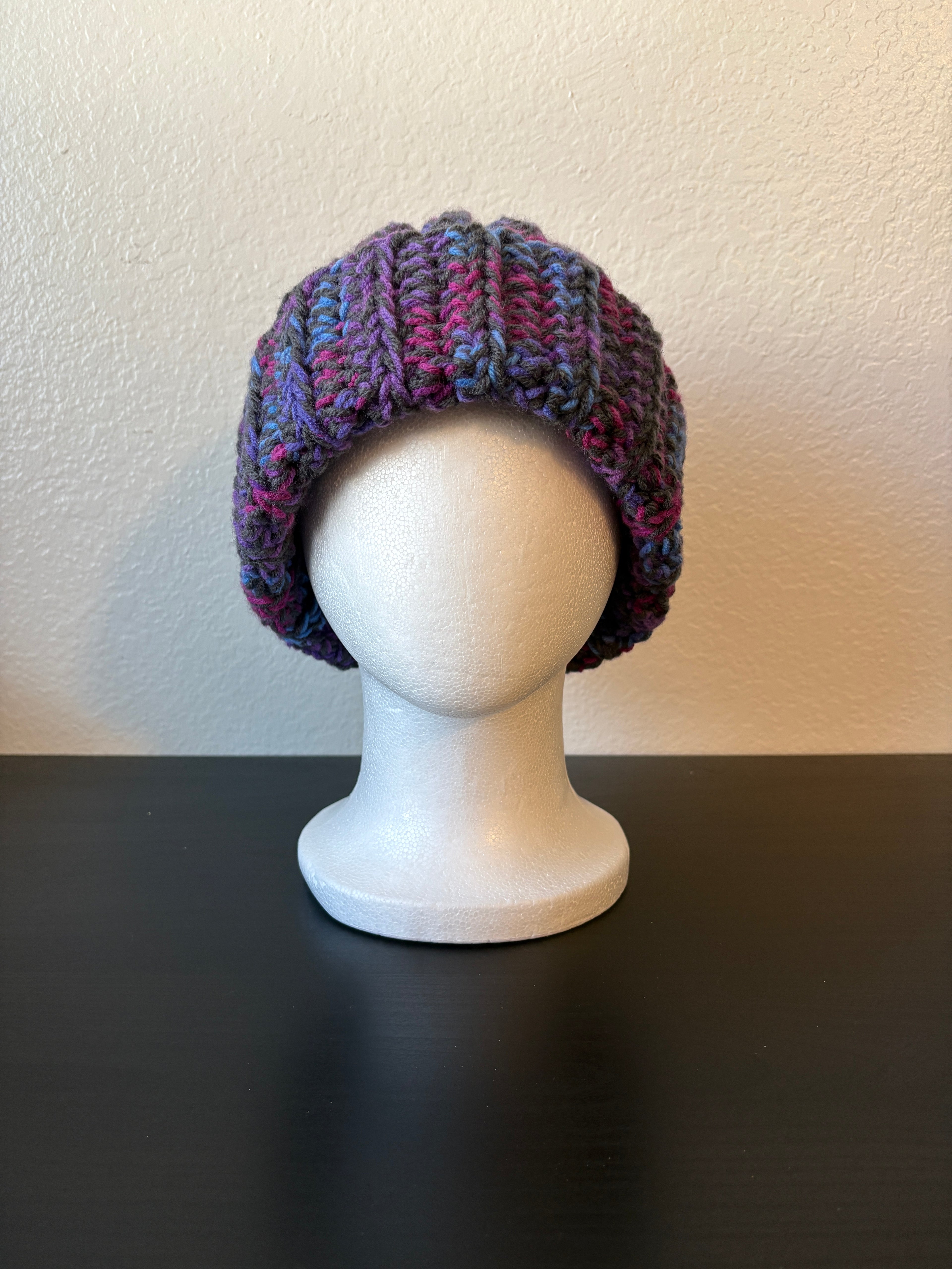Double-Stranded Beanie - Purple/Pink/Blue/Gray