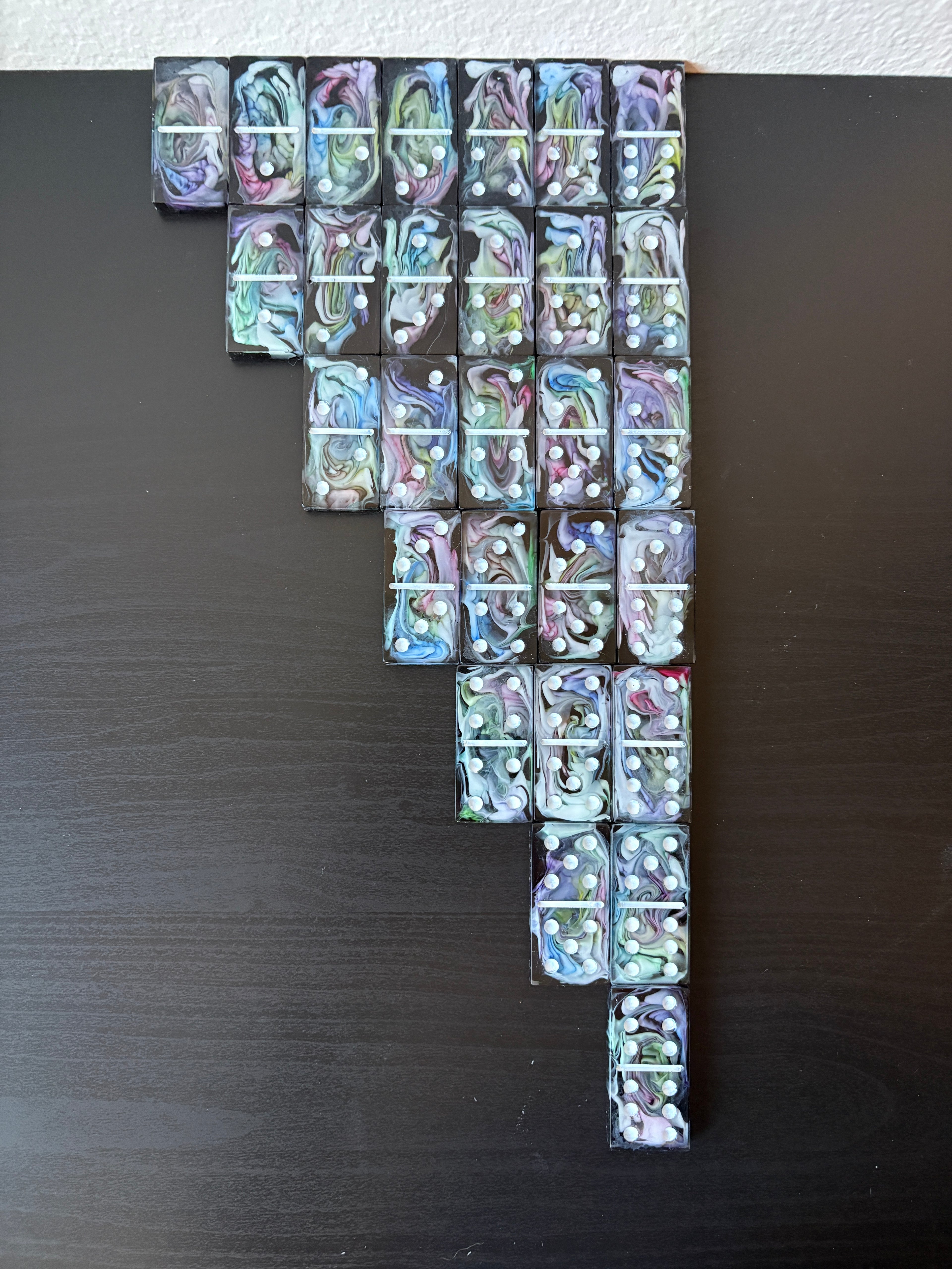 Rainbow Domino Set with Black Backing