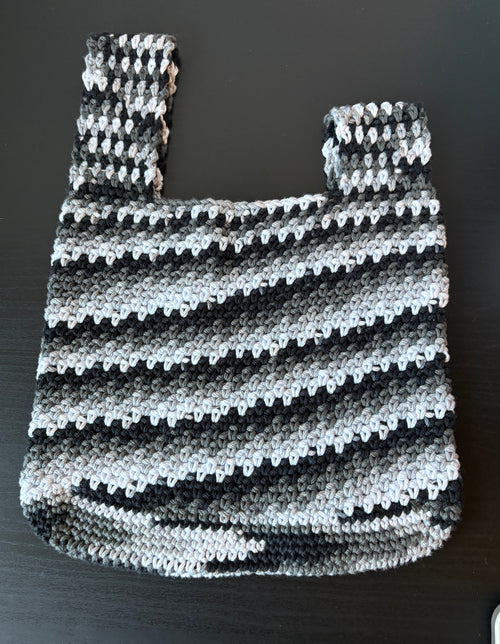 Black & White Japanese Knot Bag