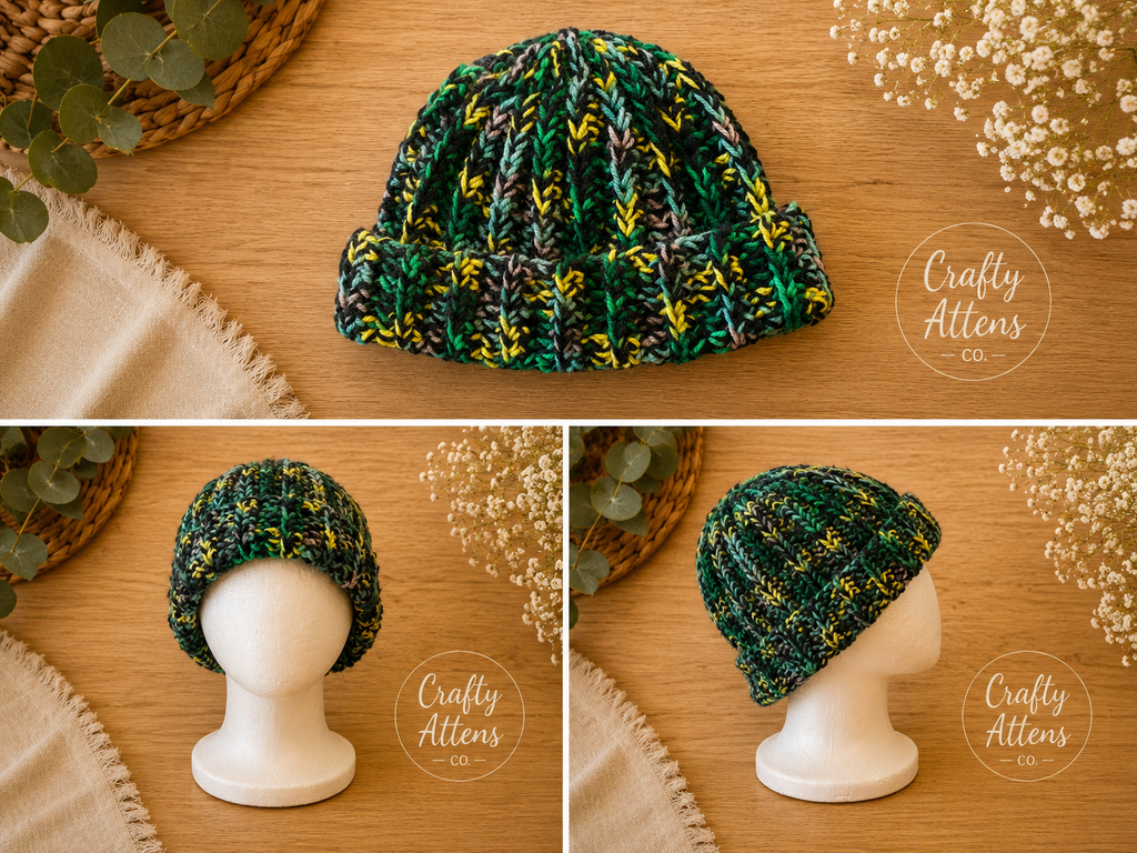 Double-Stranded Beanie - Green Multi
