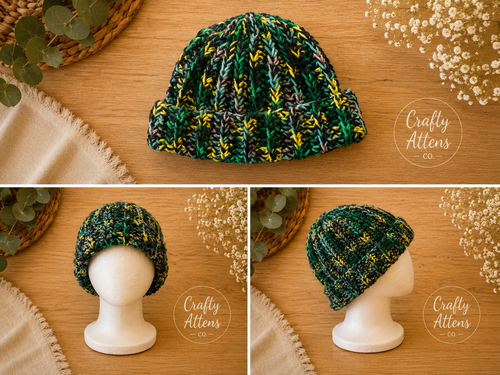 Double-Stranded Beanie - Green Multi