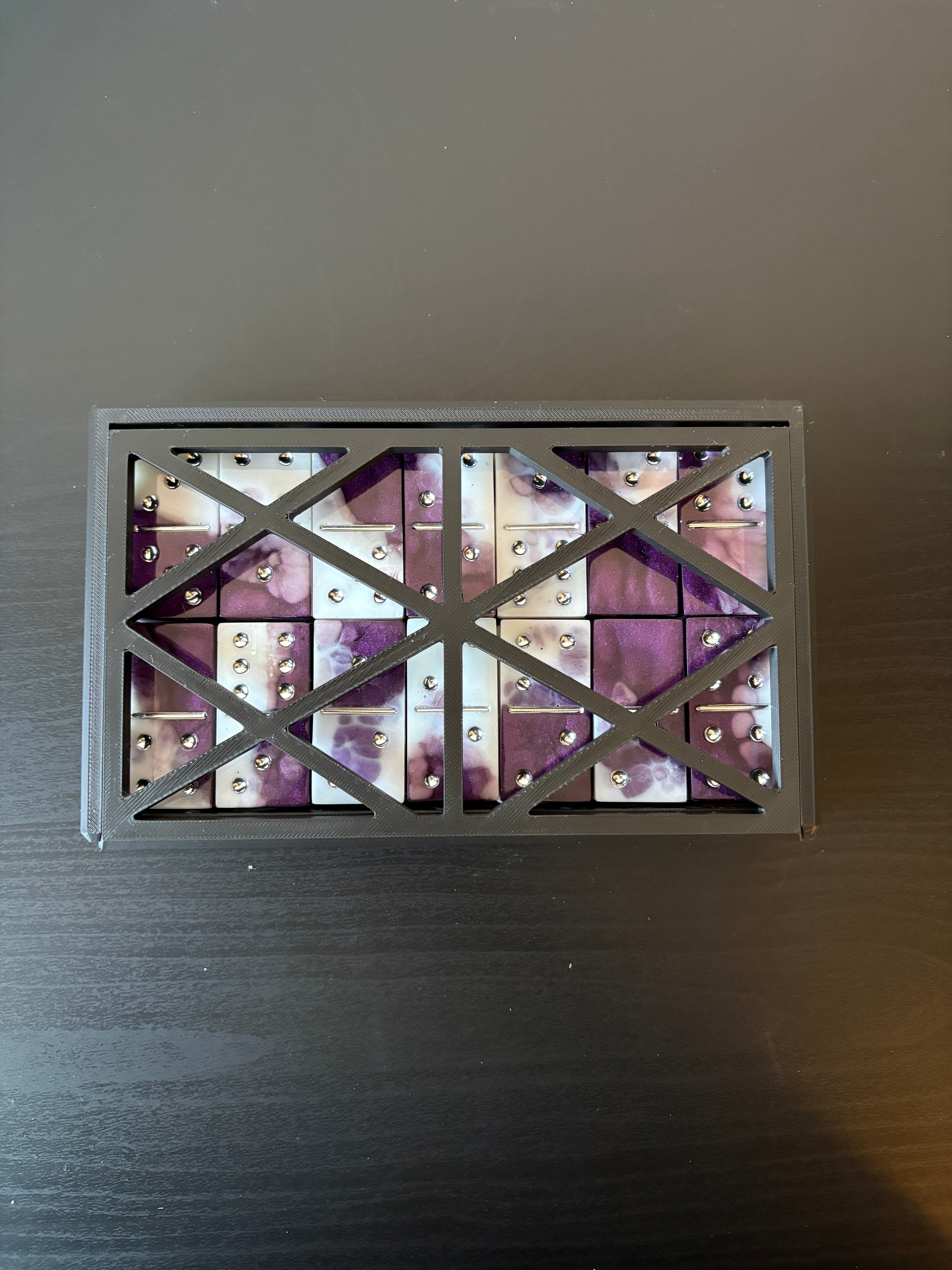 Purple & White Domino Set
