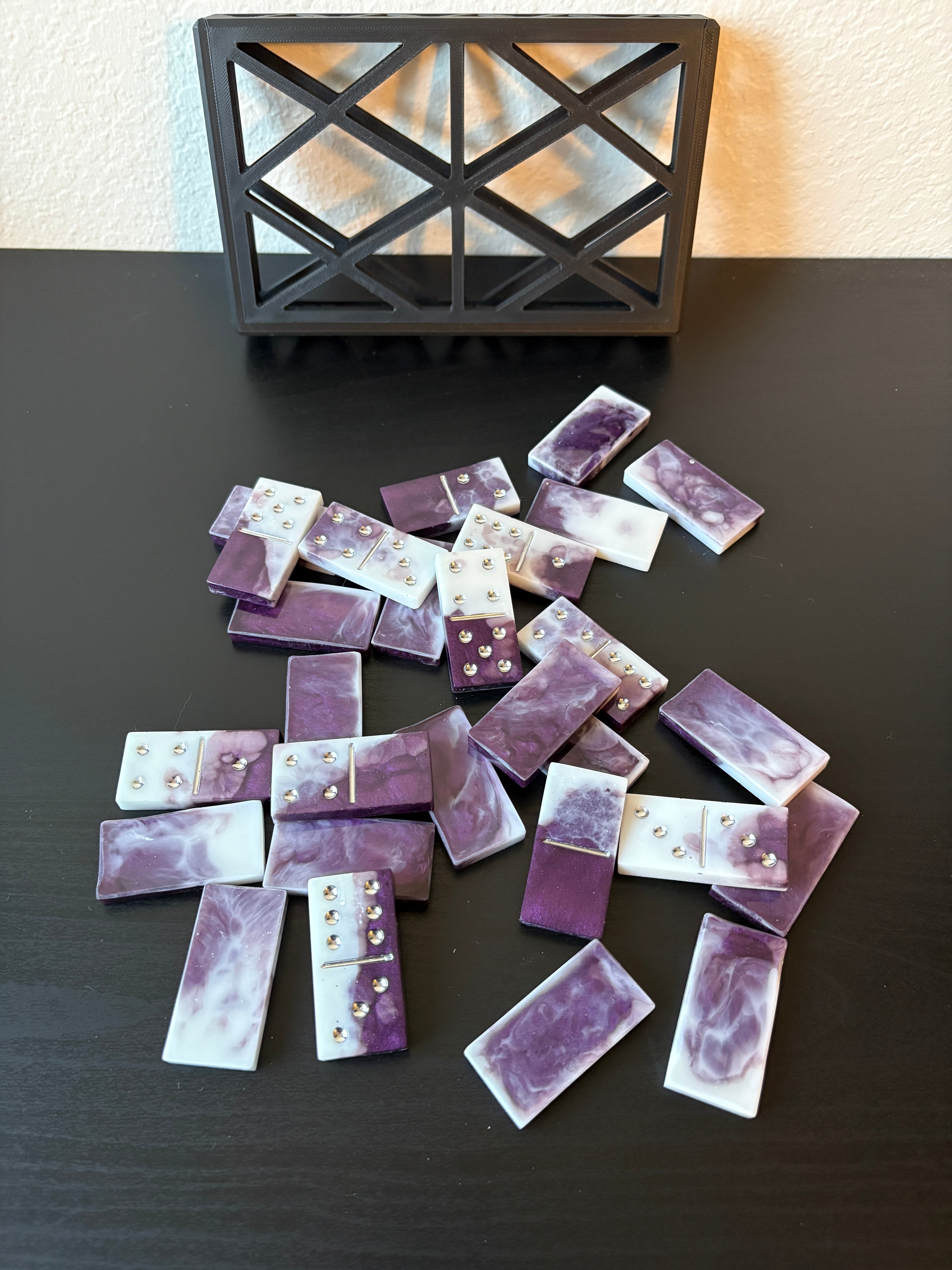 Purple & White Domino Set