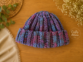 Double-Stranded Beanie - Purple/Pink/Blue/Gray